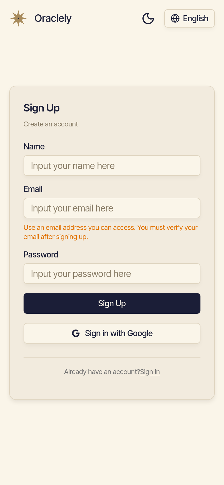 Sign Up