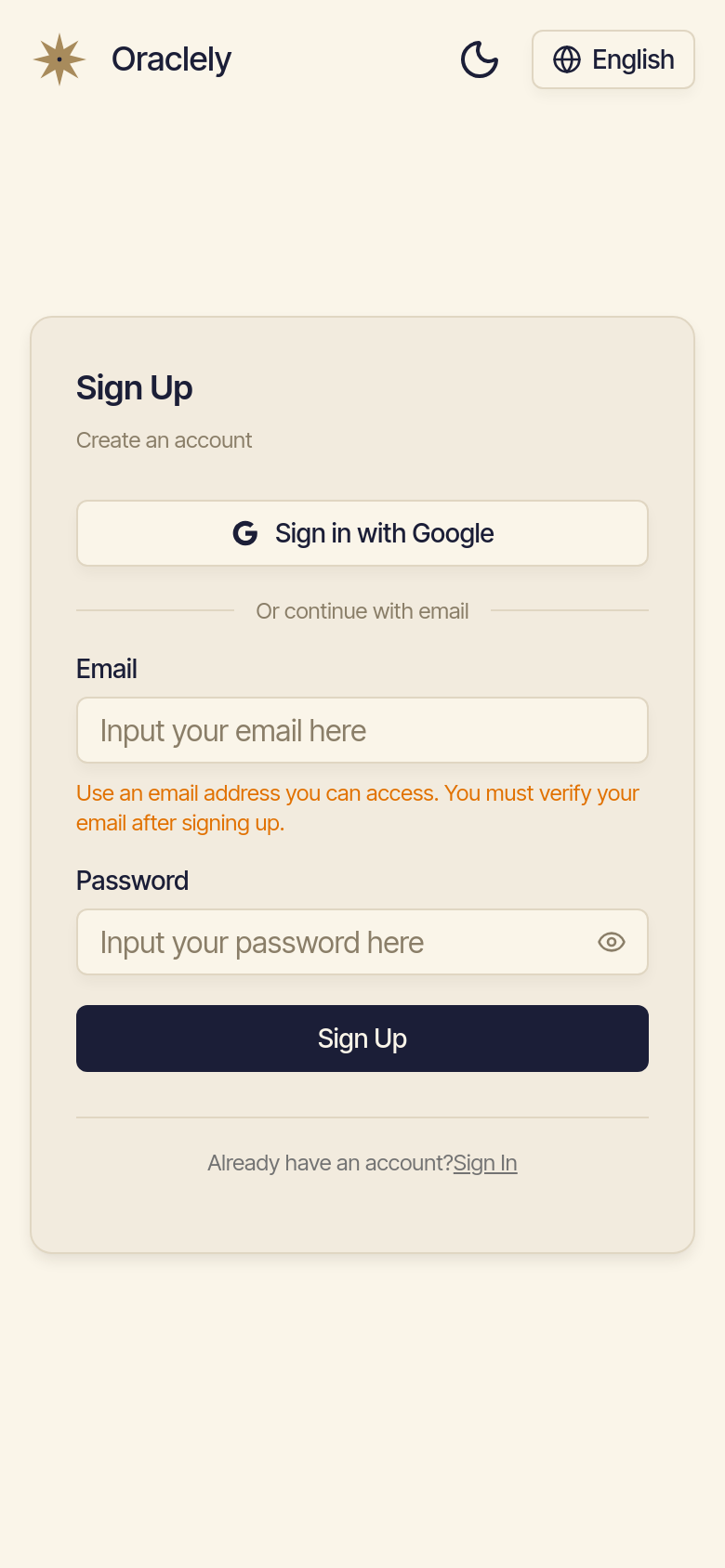 Sign Up