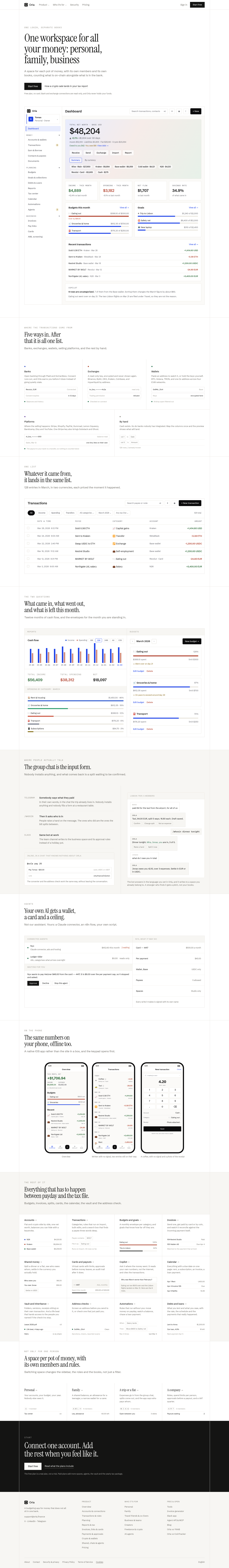 Nav section of orla.finance