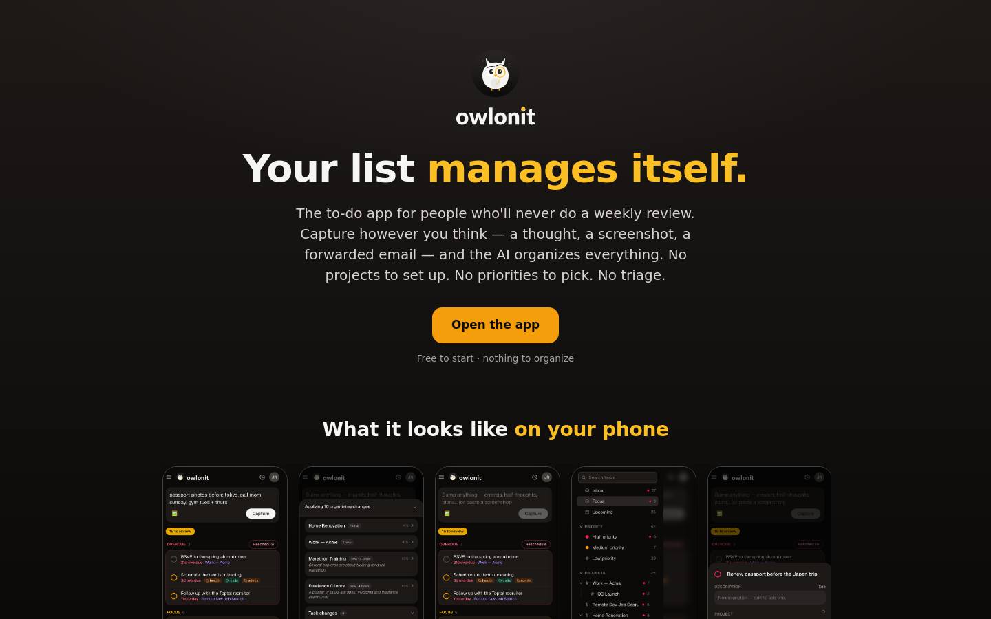 Above-the-fold capture of owlonit.com