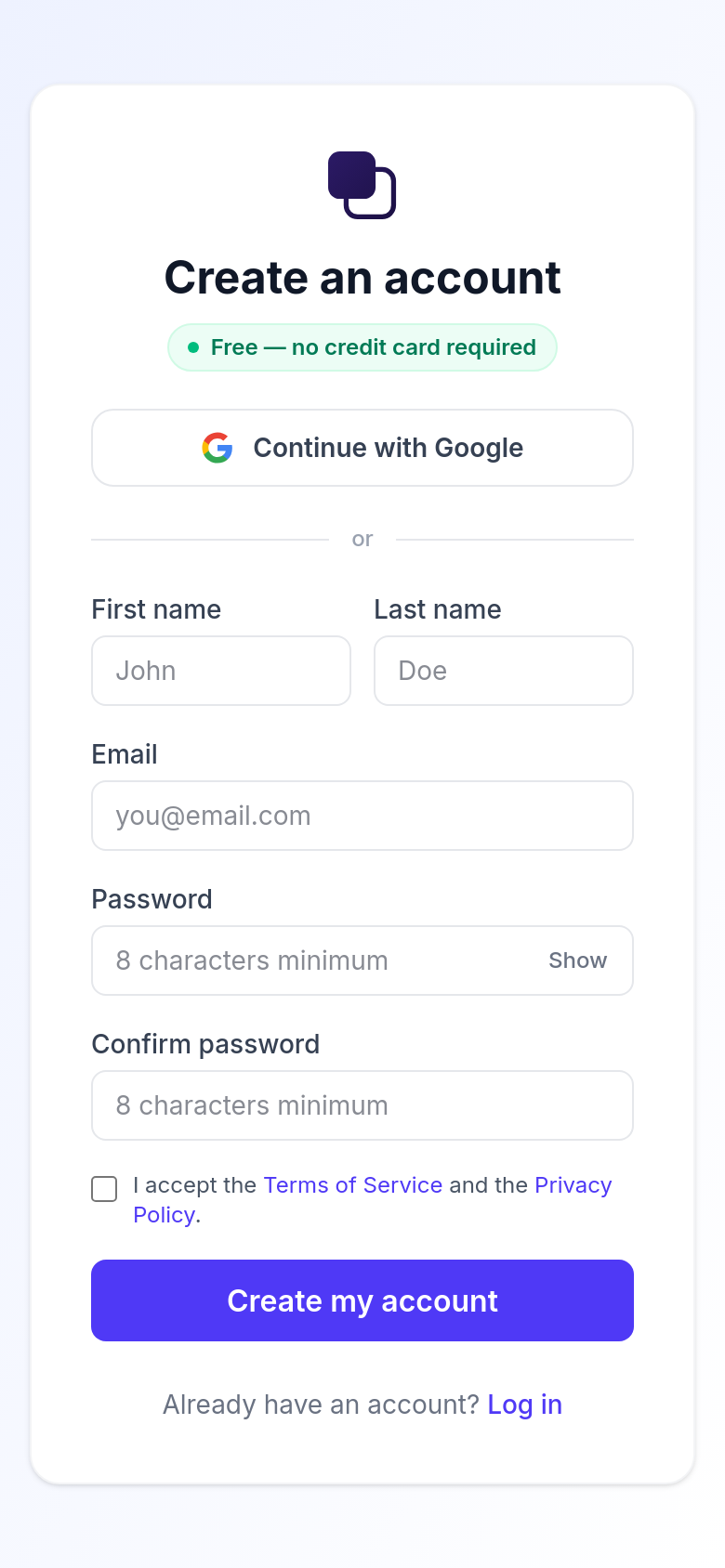 Signup