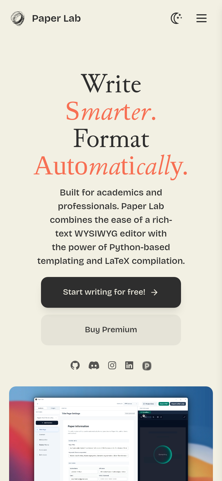 Homepage / Lander