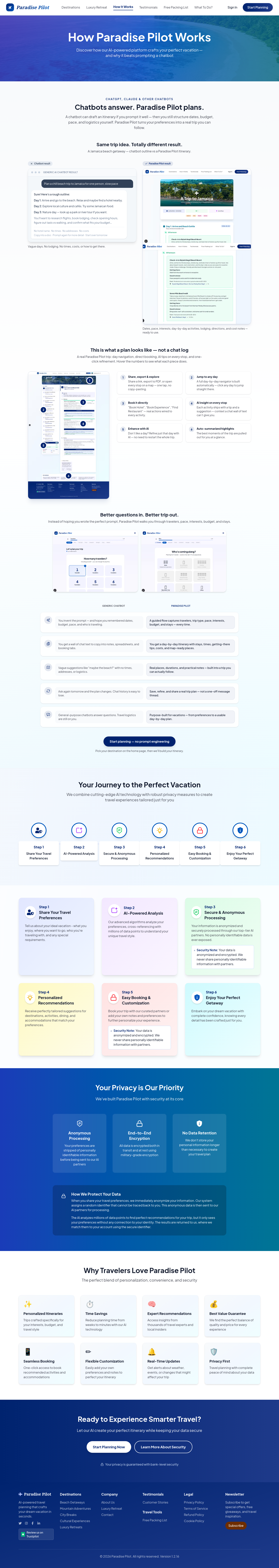 paradisepilot.ai — Hero + Features