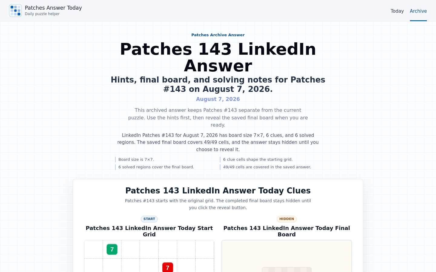 Linkedin Patches Answer