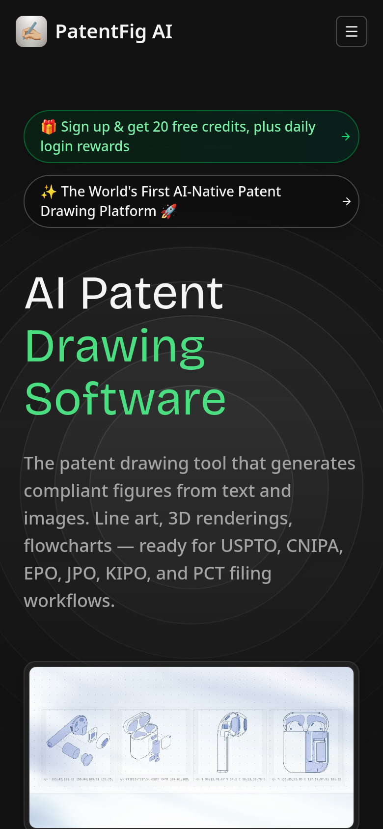 patentfig.ai mobile capture of the first page