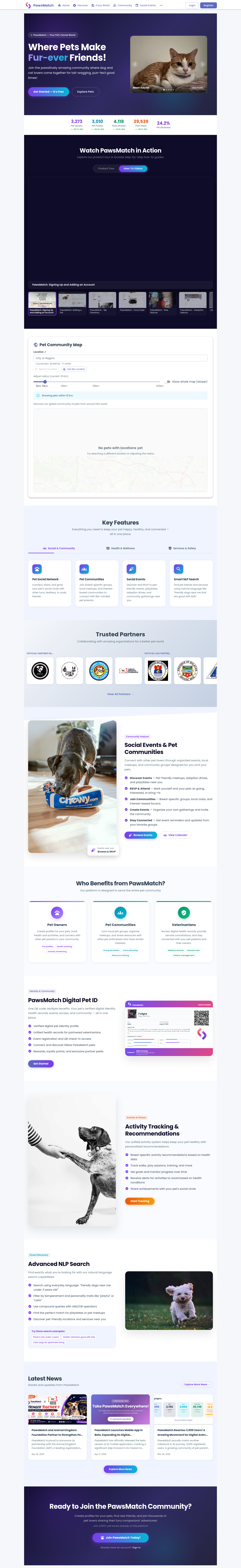 Hero section of pawsbook.pet