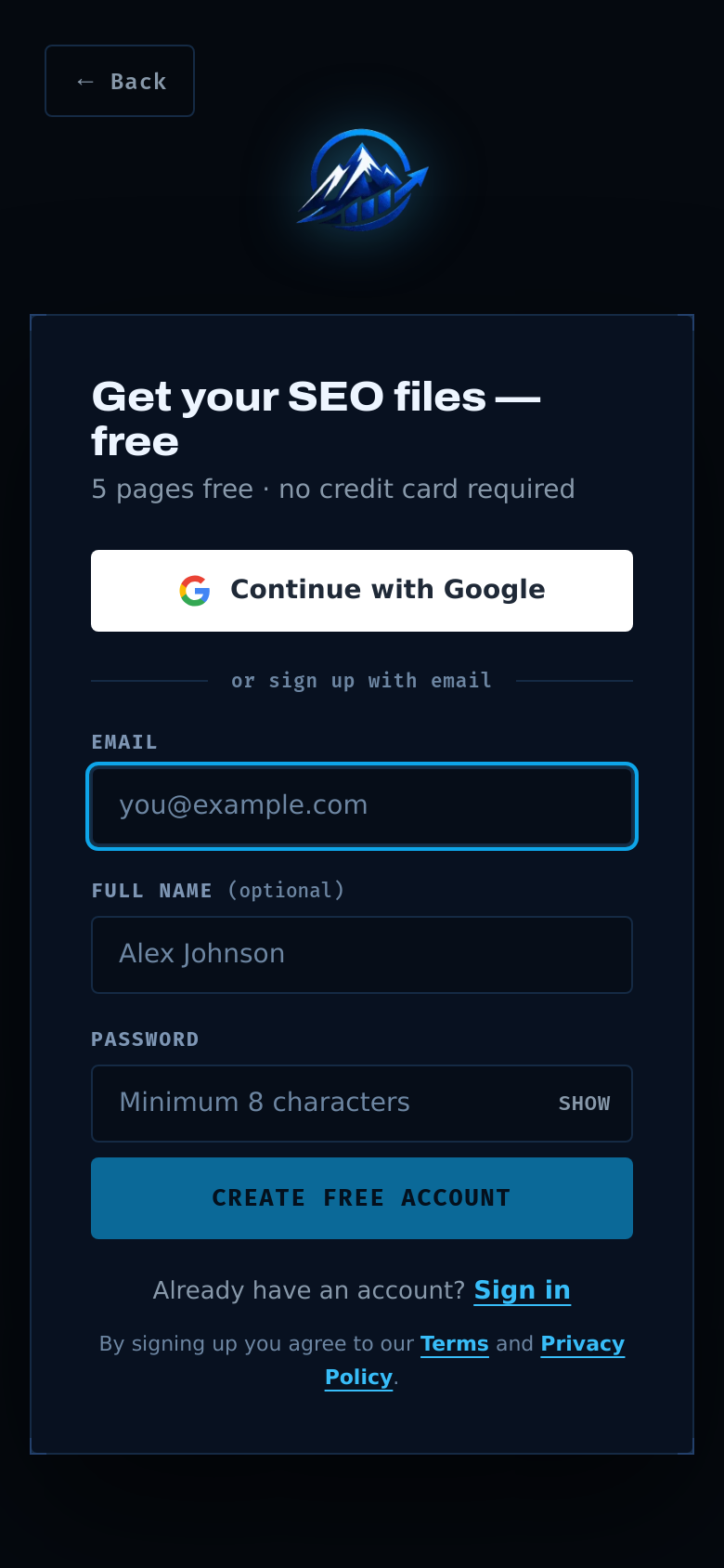 Signup