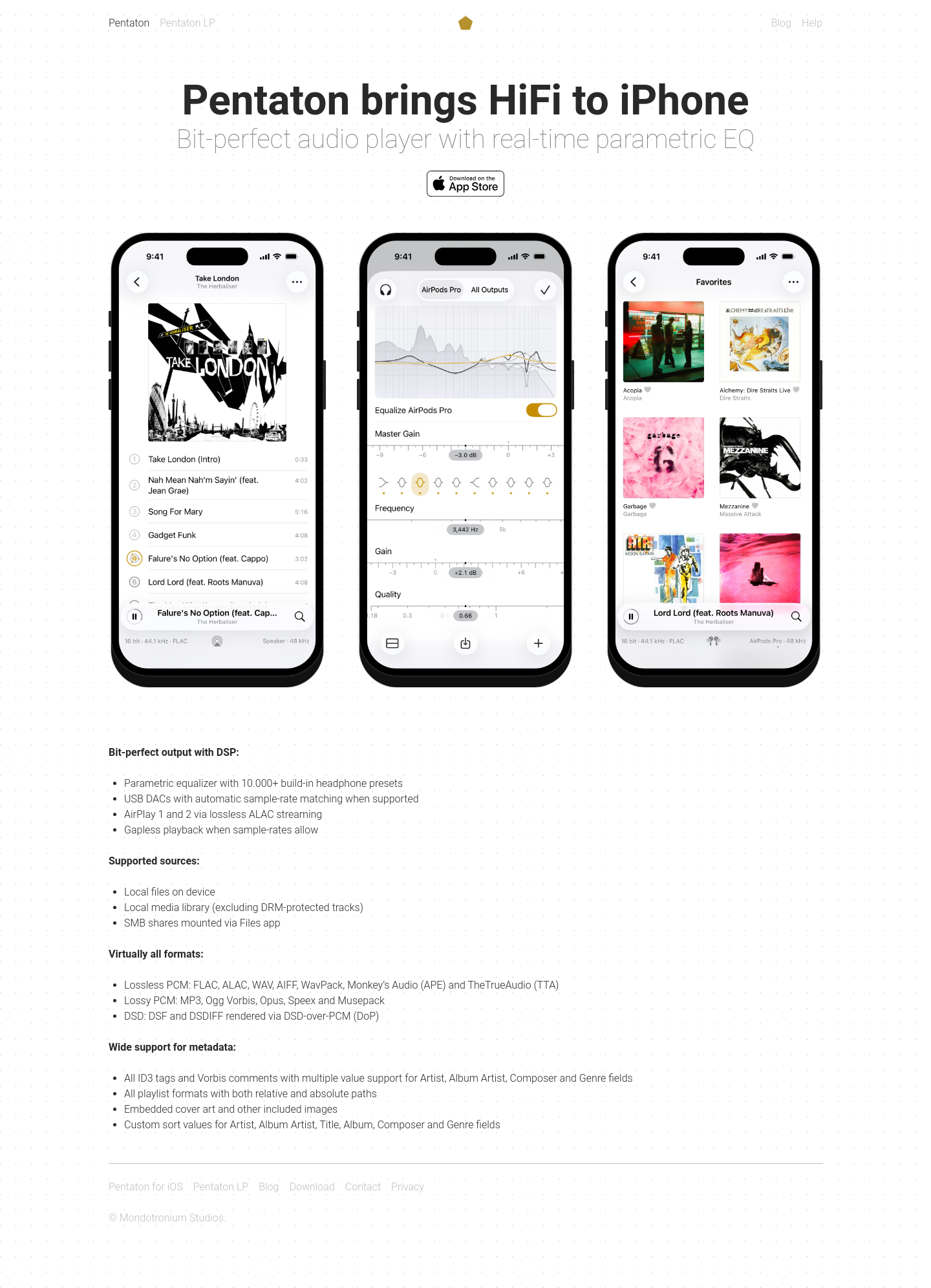 Hero section from pentaton.app