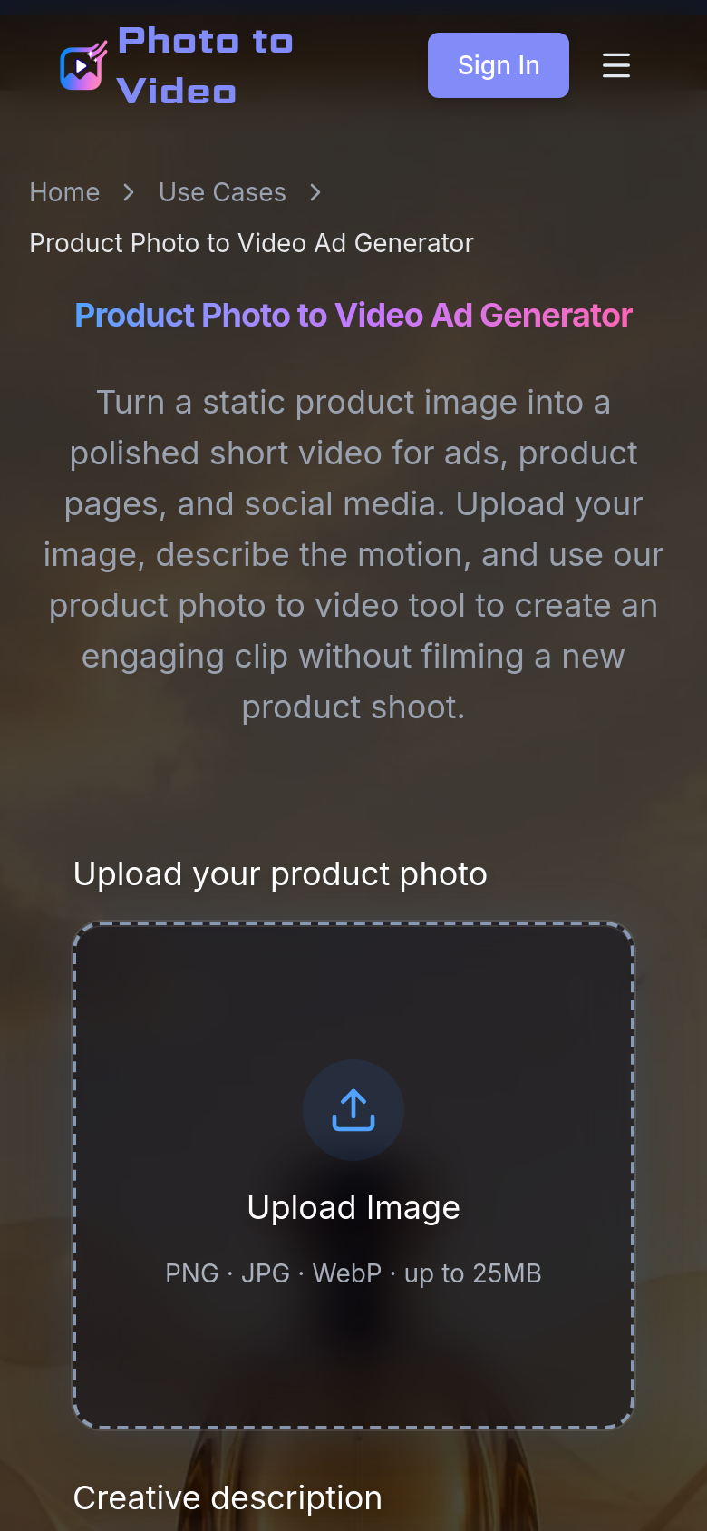 Product Photo To Video