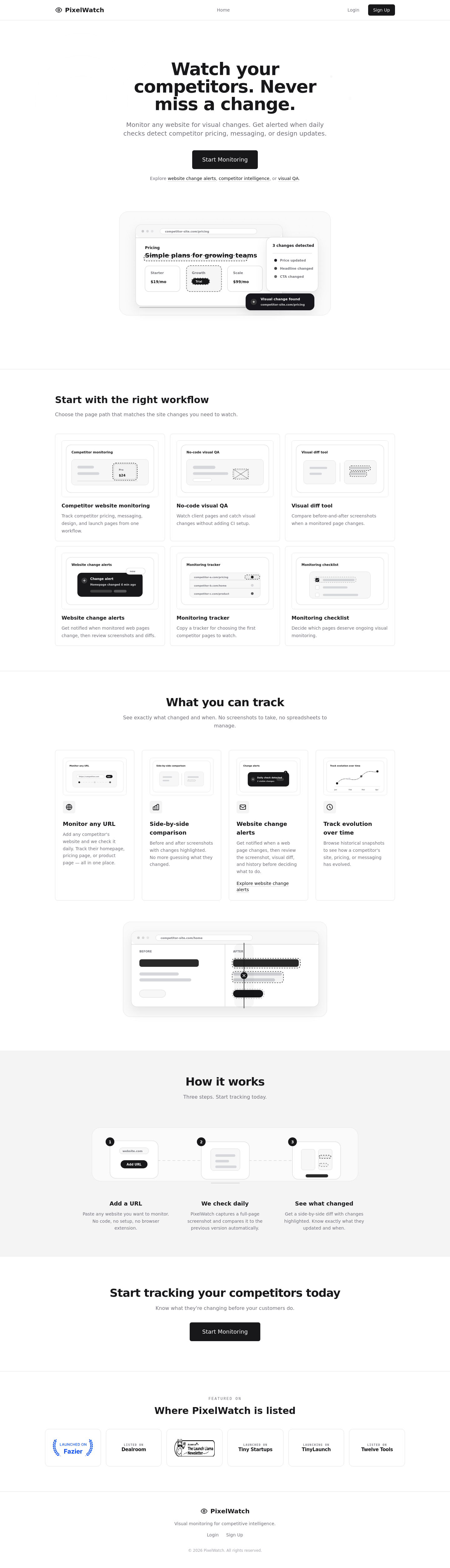 Nav section of pixelwatch.app