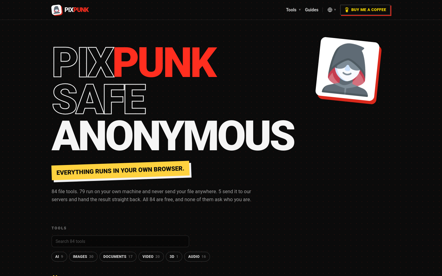Captured homepage of pixpunk.ai