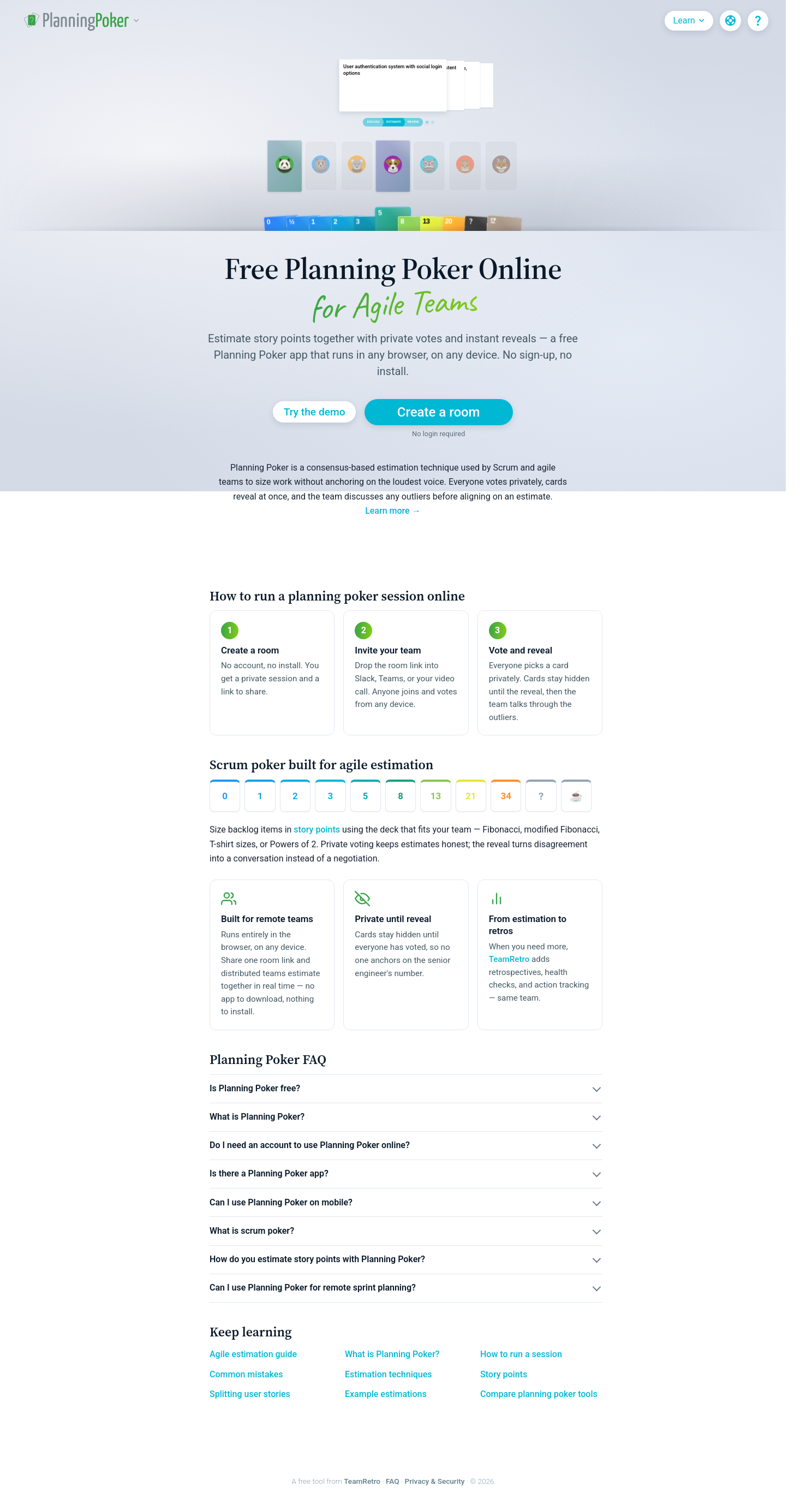 planning-poker.teamretro.com — 