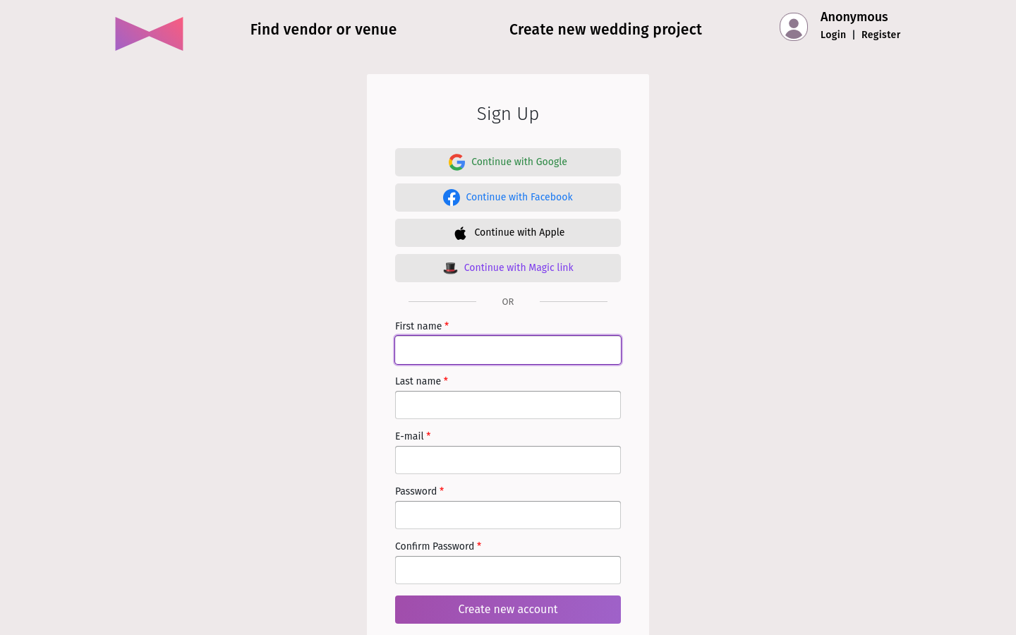 Signup