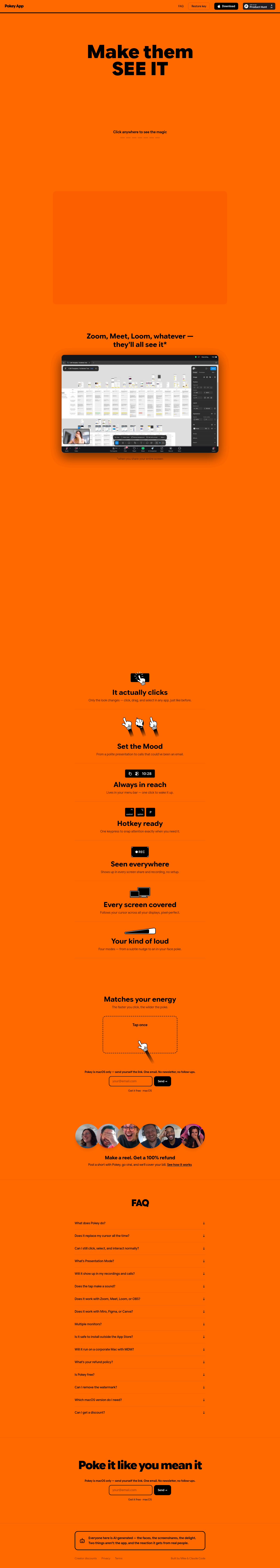 Nav section of pokeyapp.com