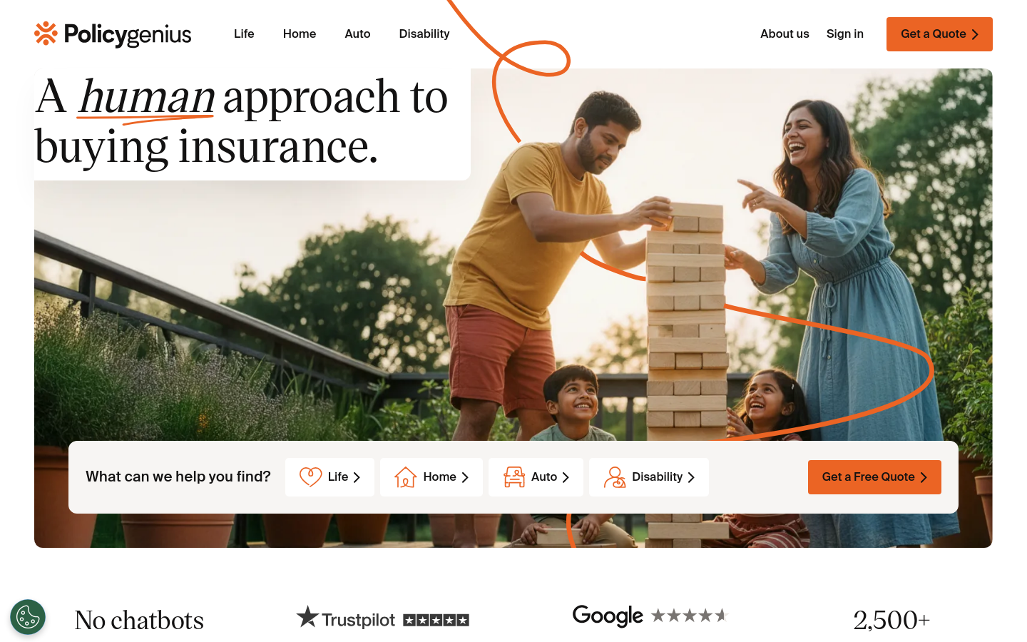 policygenius.com home page