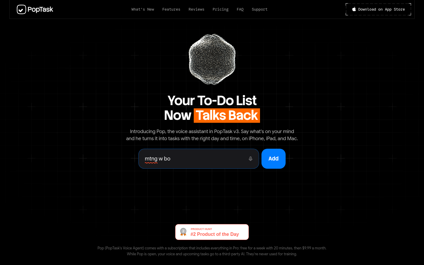 Captured homepage of poptask.bar