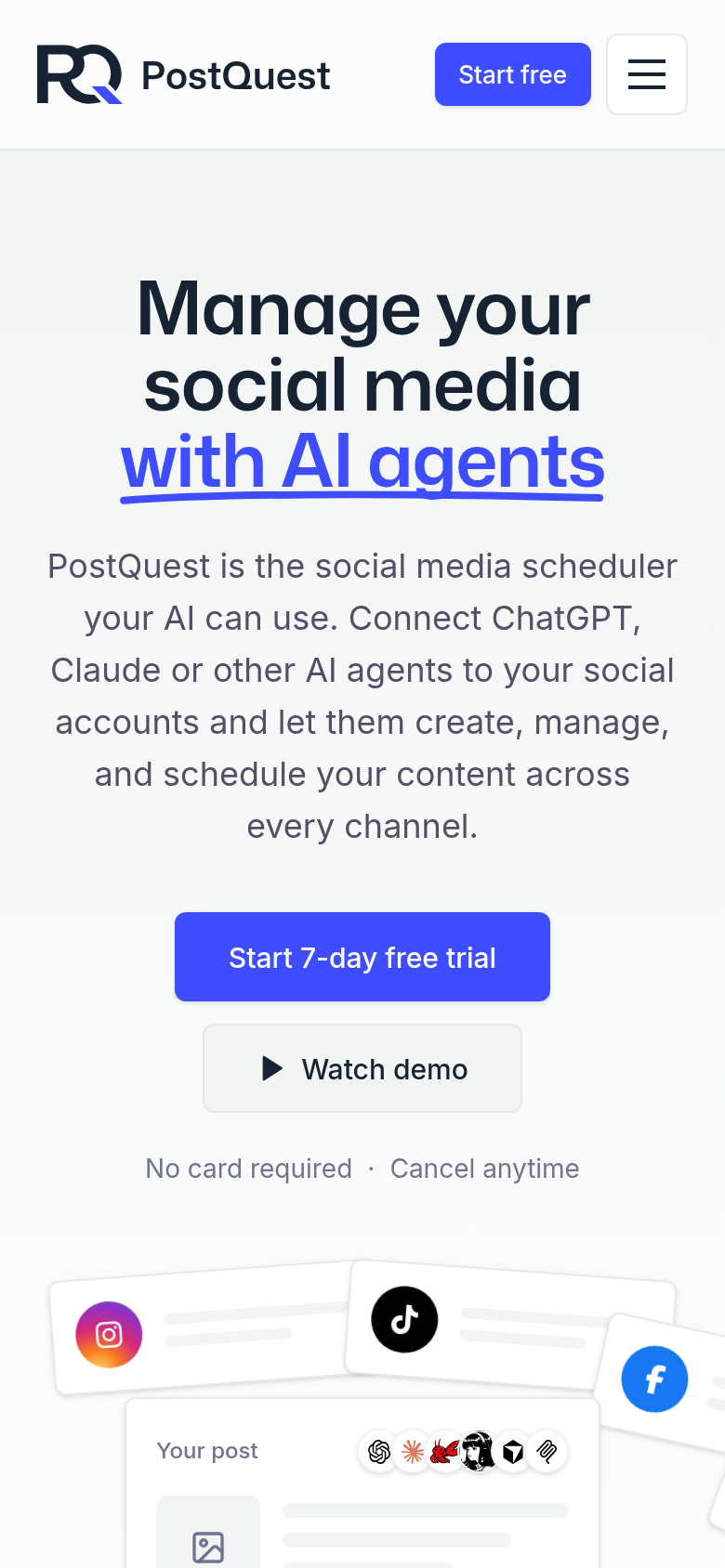 post-quest.com mobile capture of the first page
