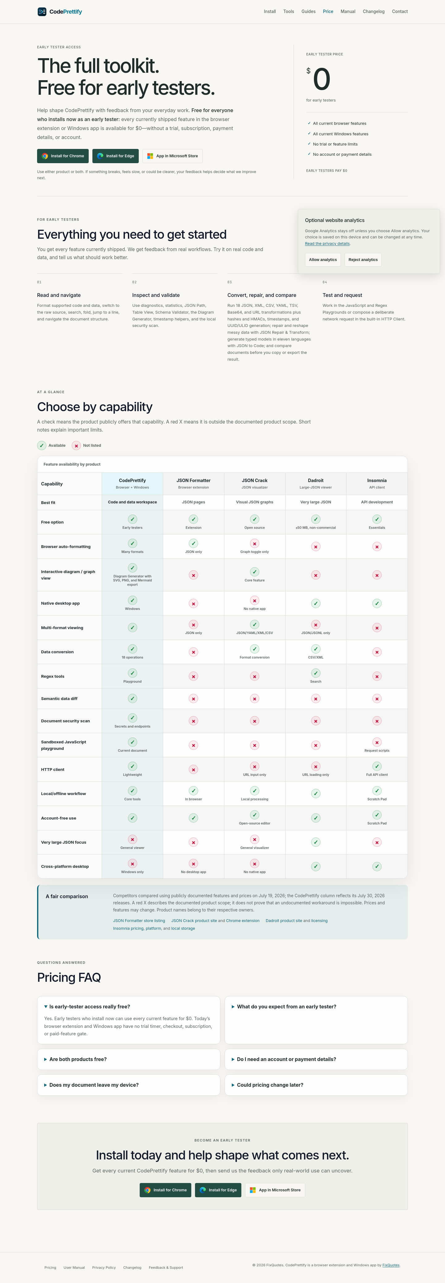 prettify.cloud FAQ section, Pricing.Html