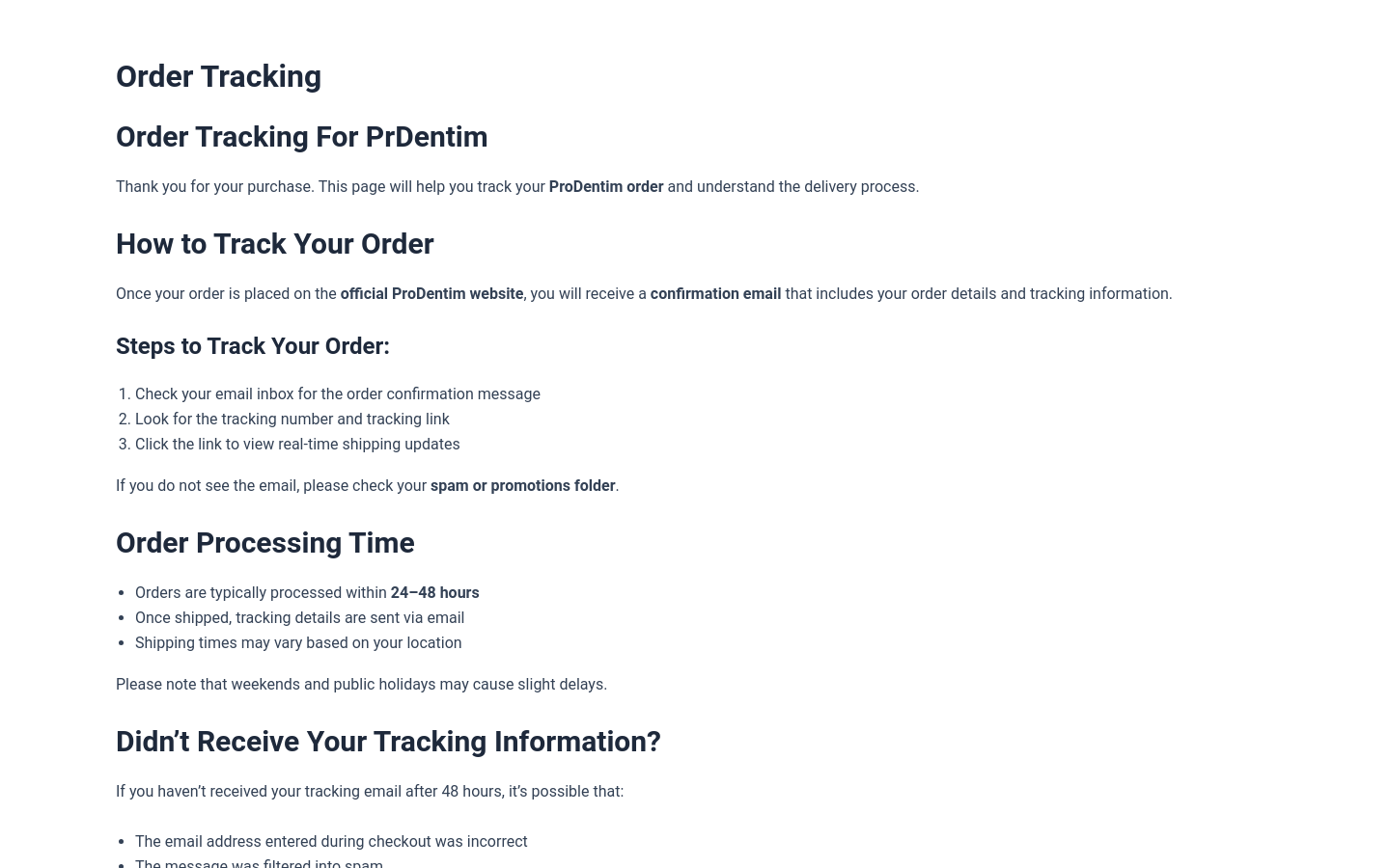 Order Tracking
