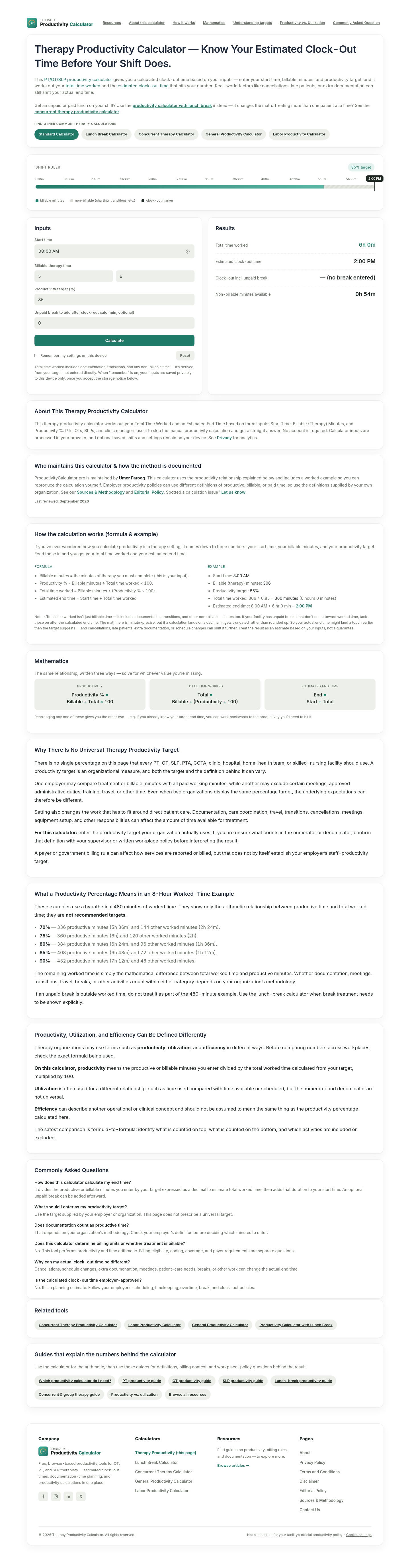 productivitycalculator.pro — 