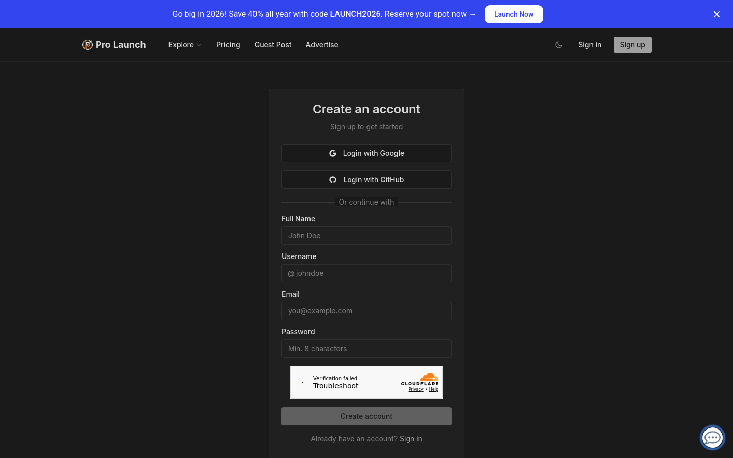 Sign Up