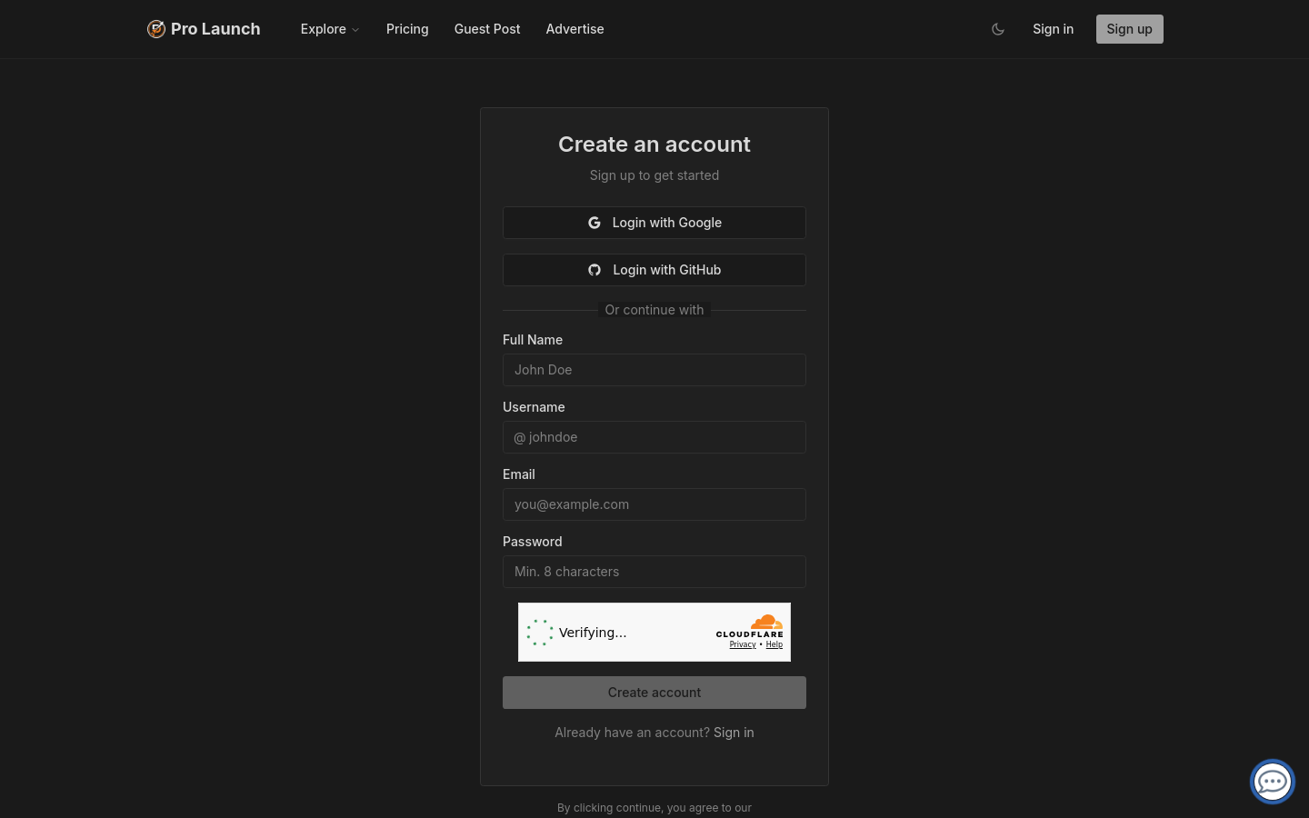 Sign Up