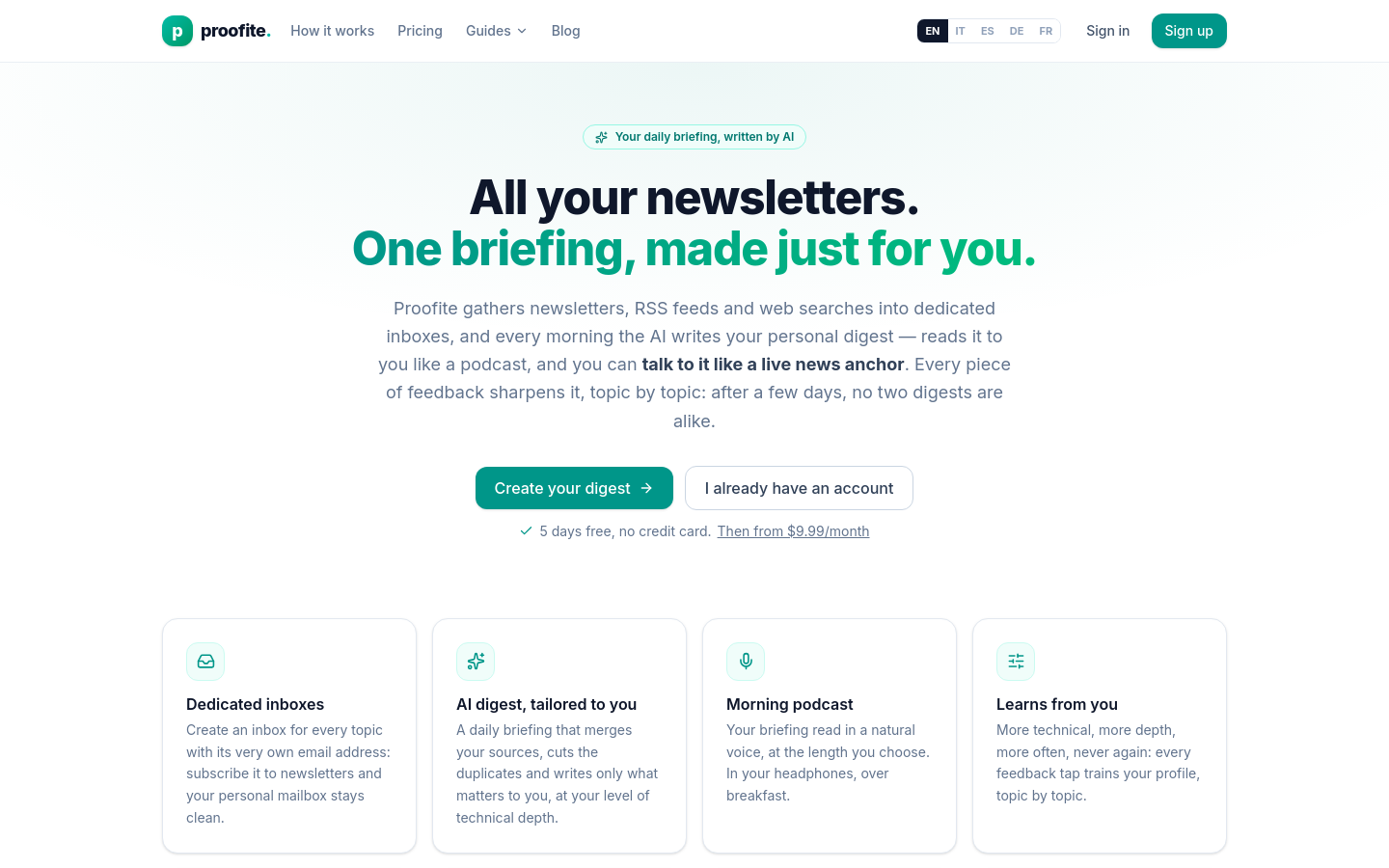 Captured Homepage / Lander