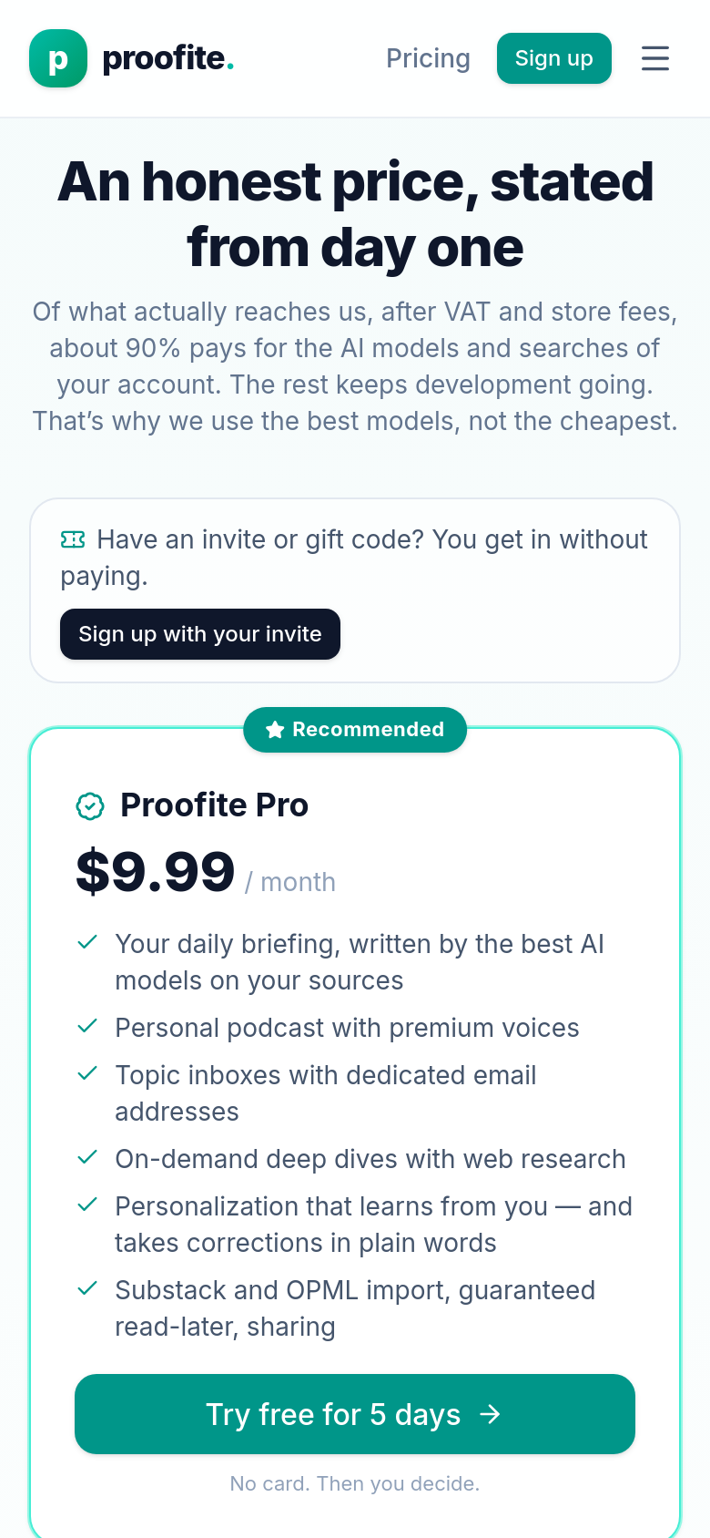Pricing