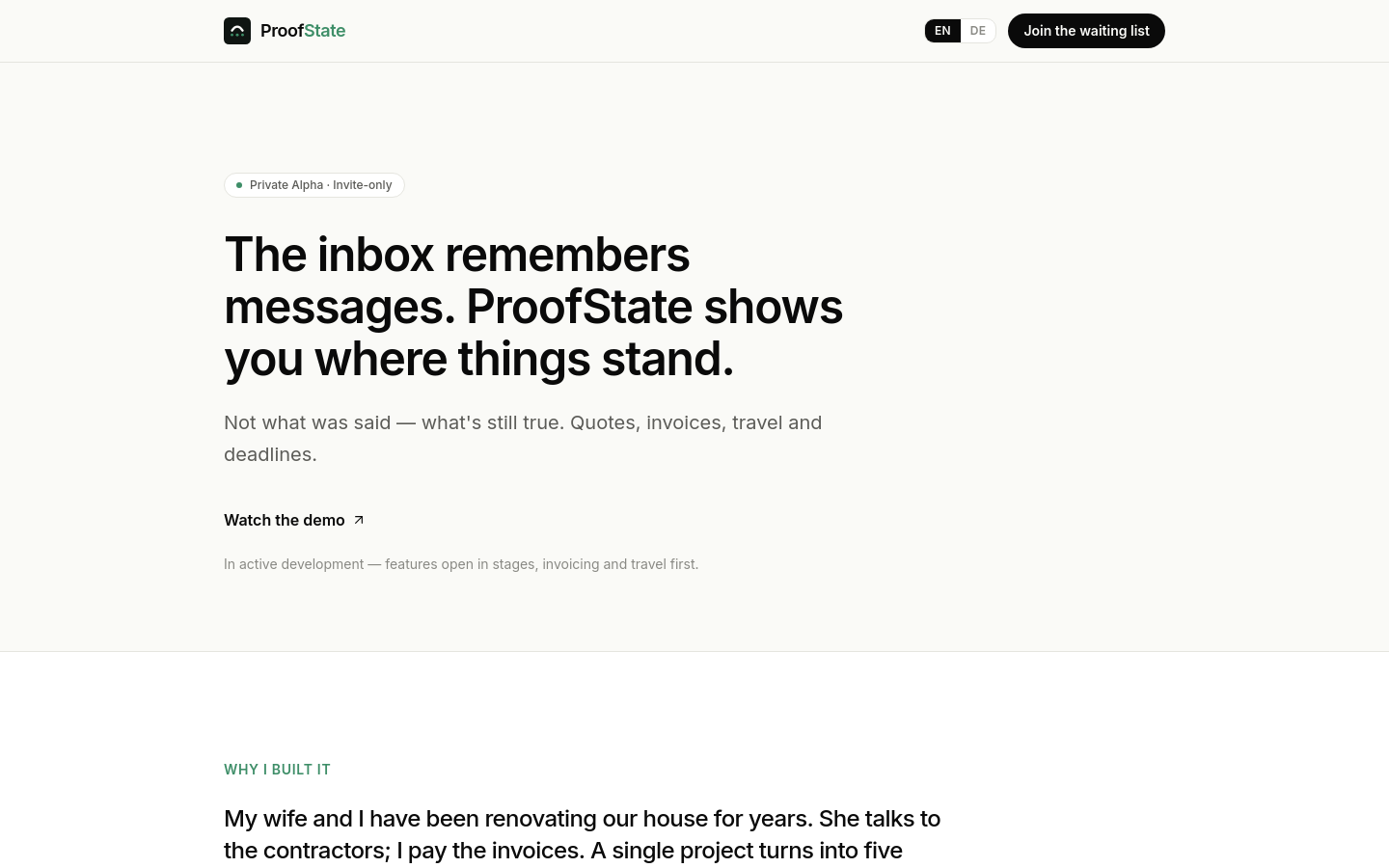 Above-the-fold capture of proofstate.io