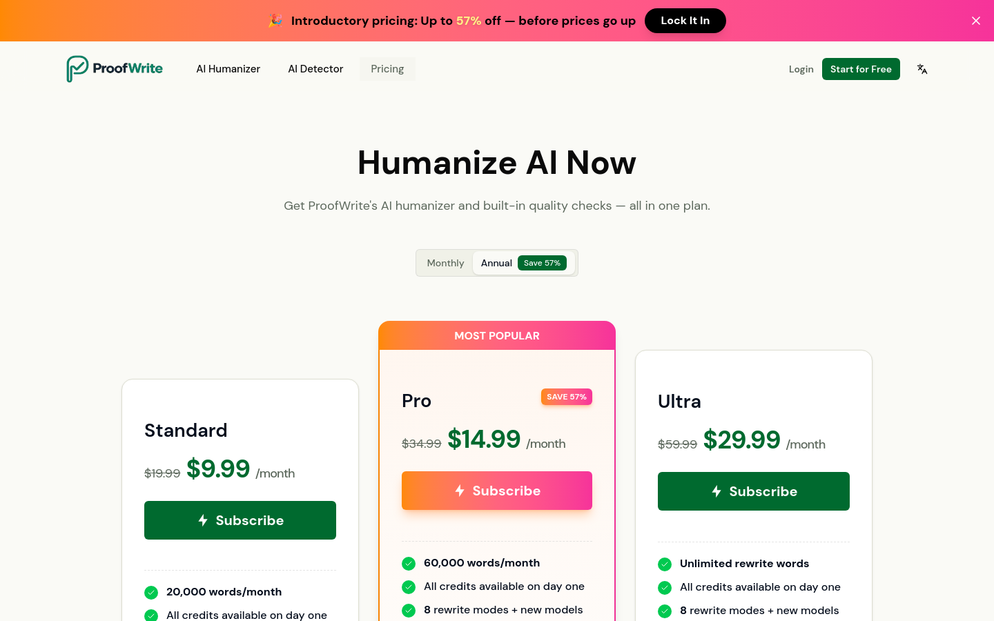Pricing
