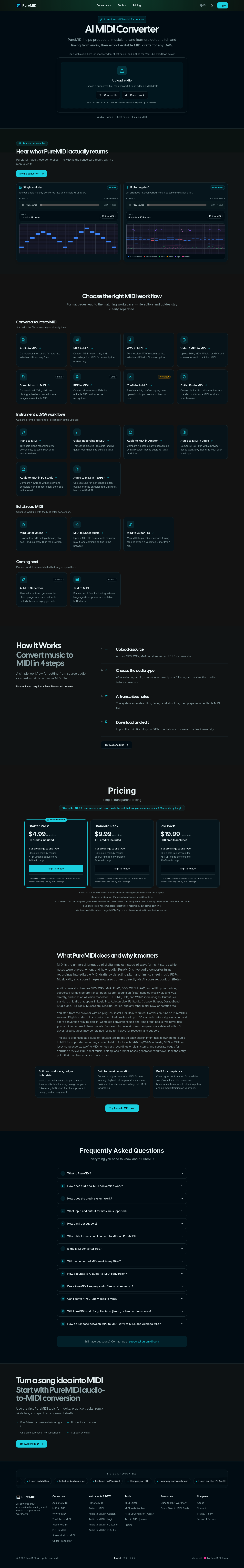 puremidi.com — The Pricing Page