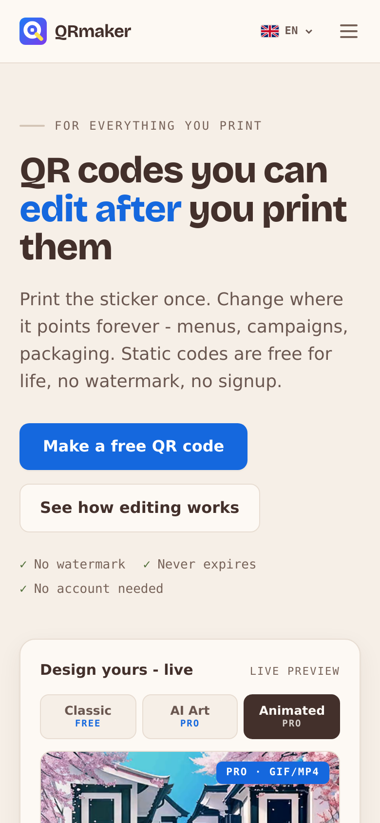 Homepage / Lander