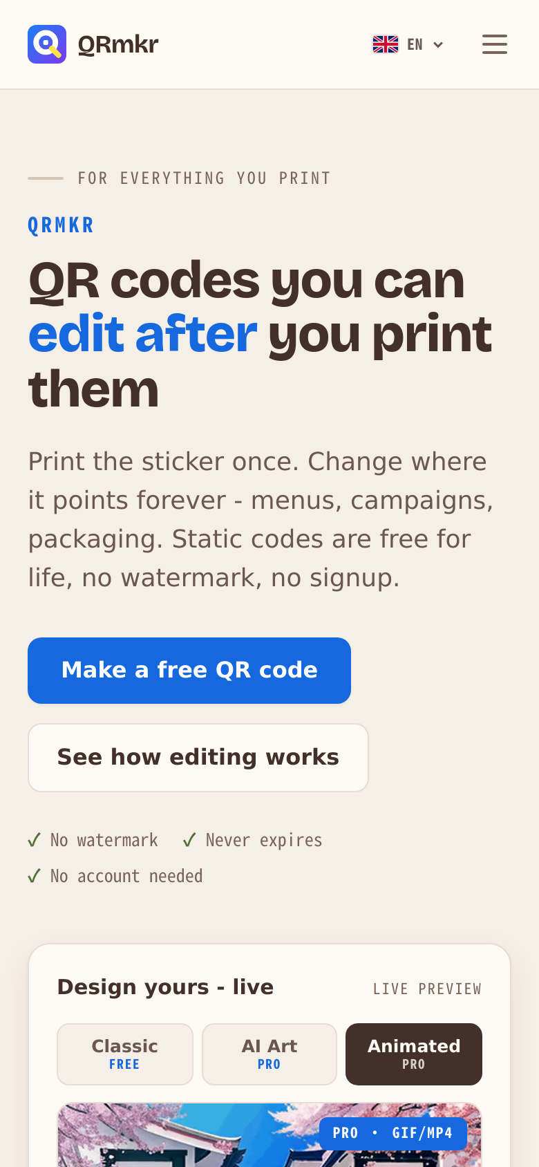 Homepage / Lander