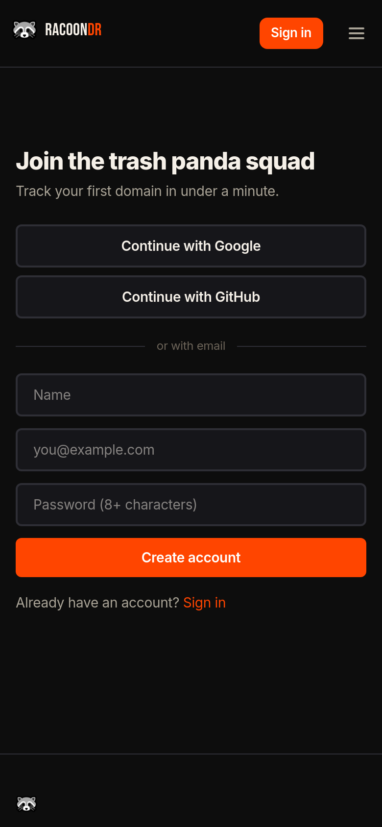 Signup