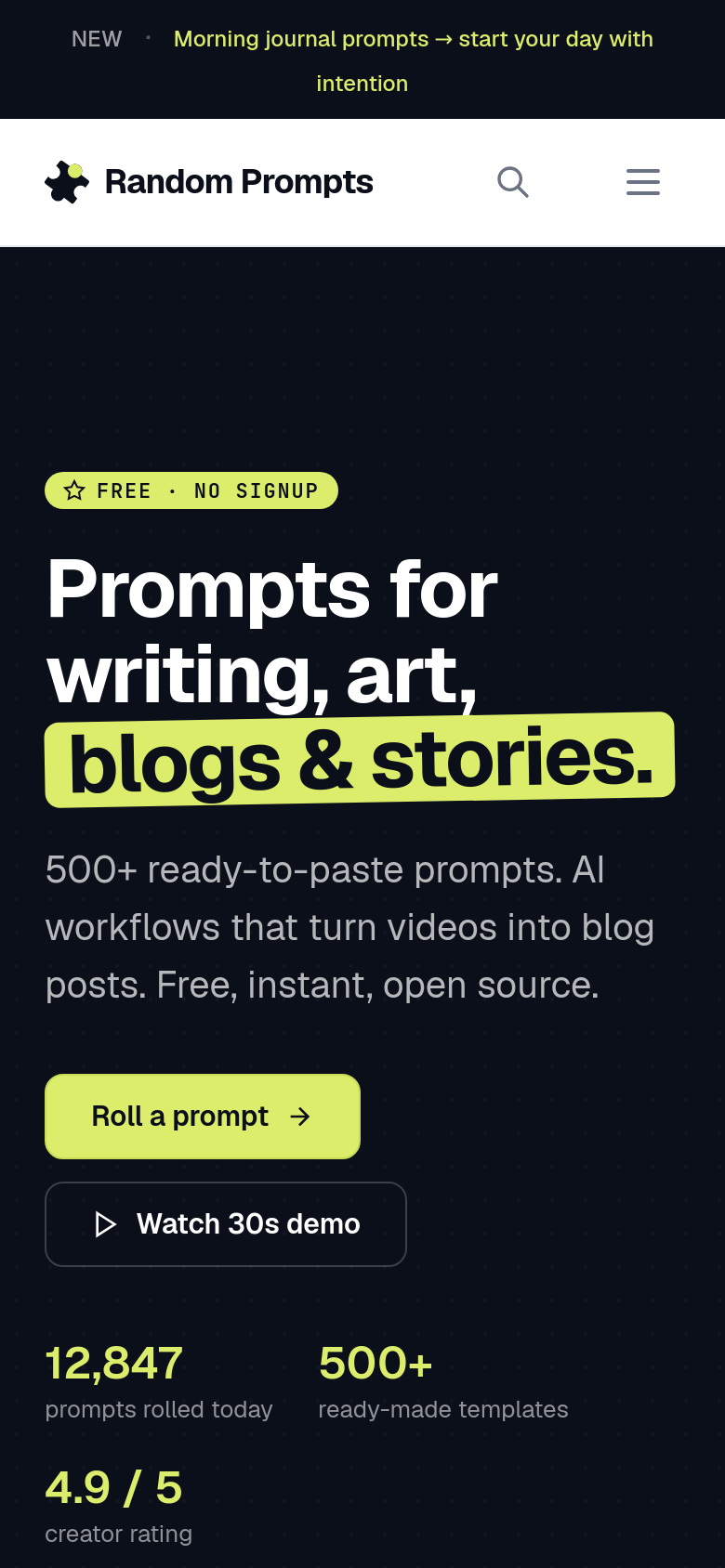 Homepage / Lander