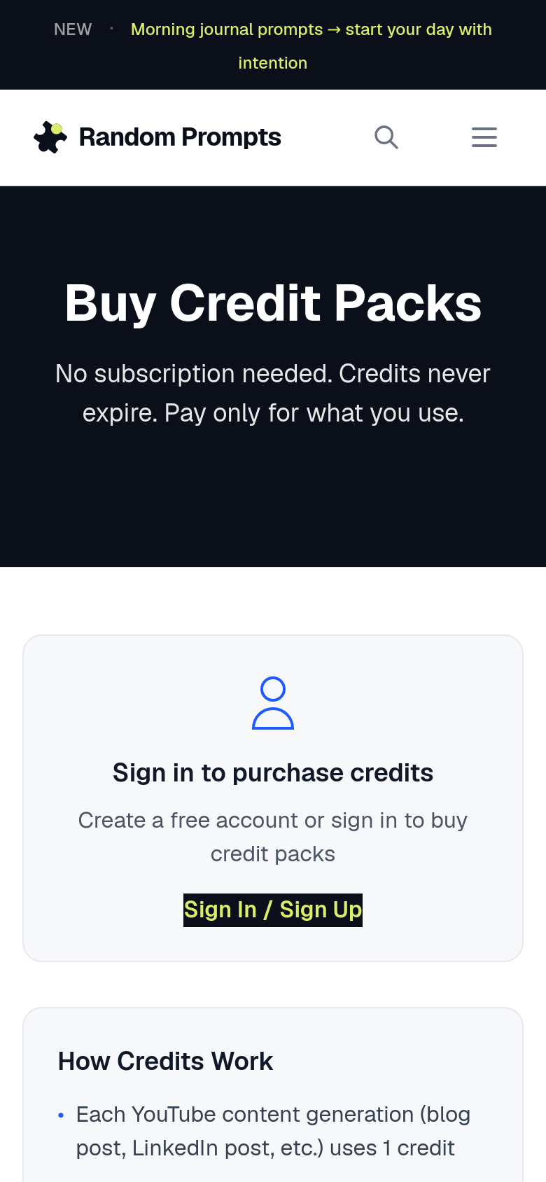 Buy Credits