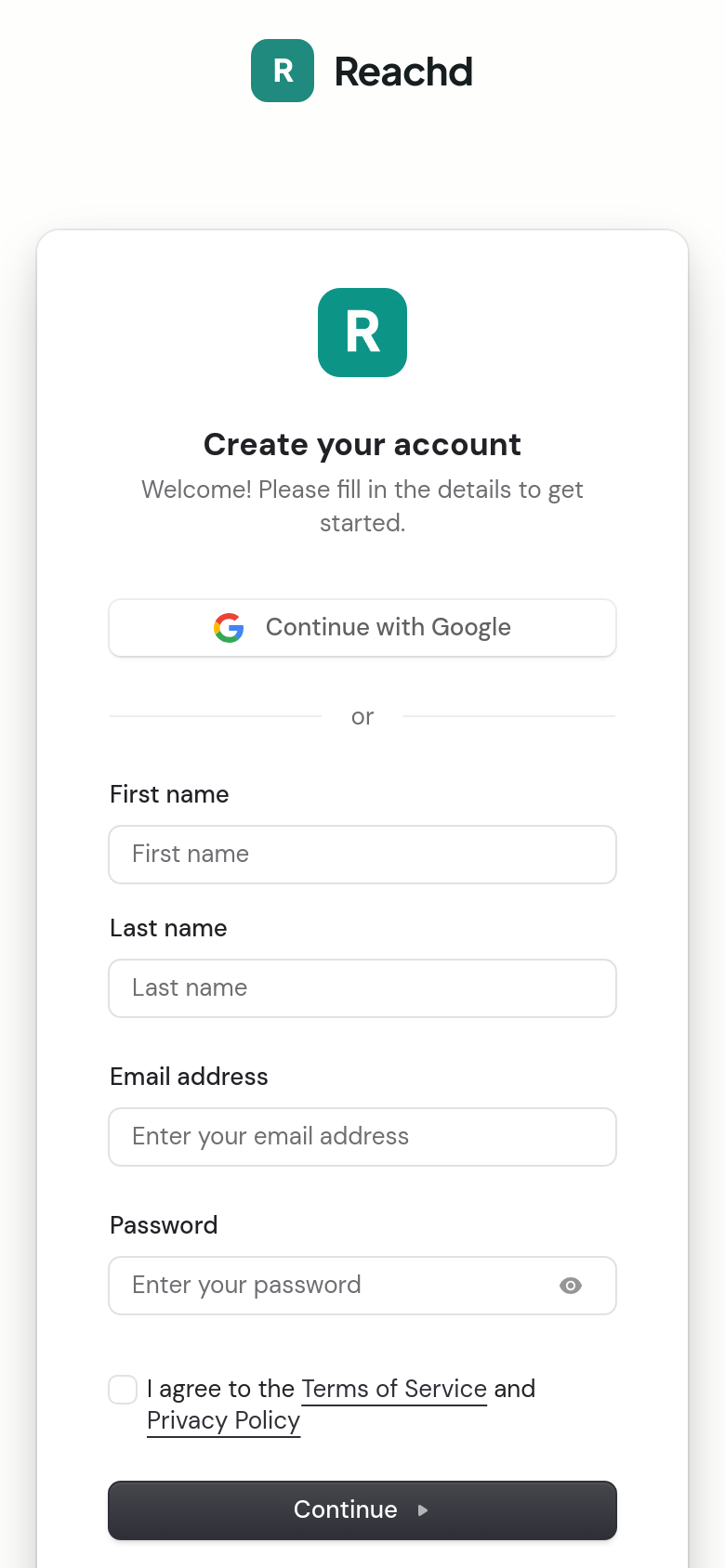 Sign Up
