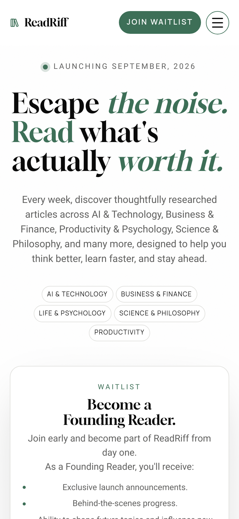 Homepage / Lander