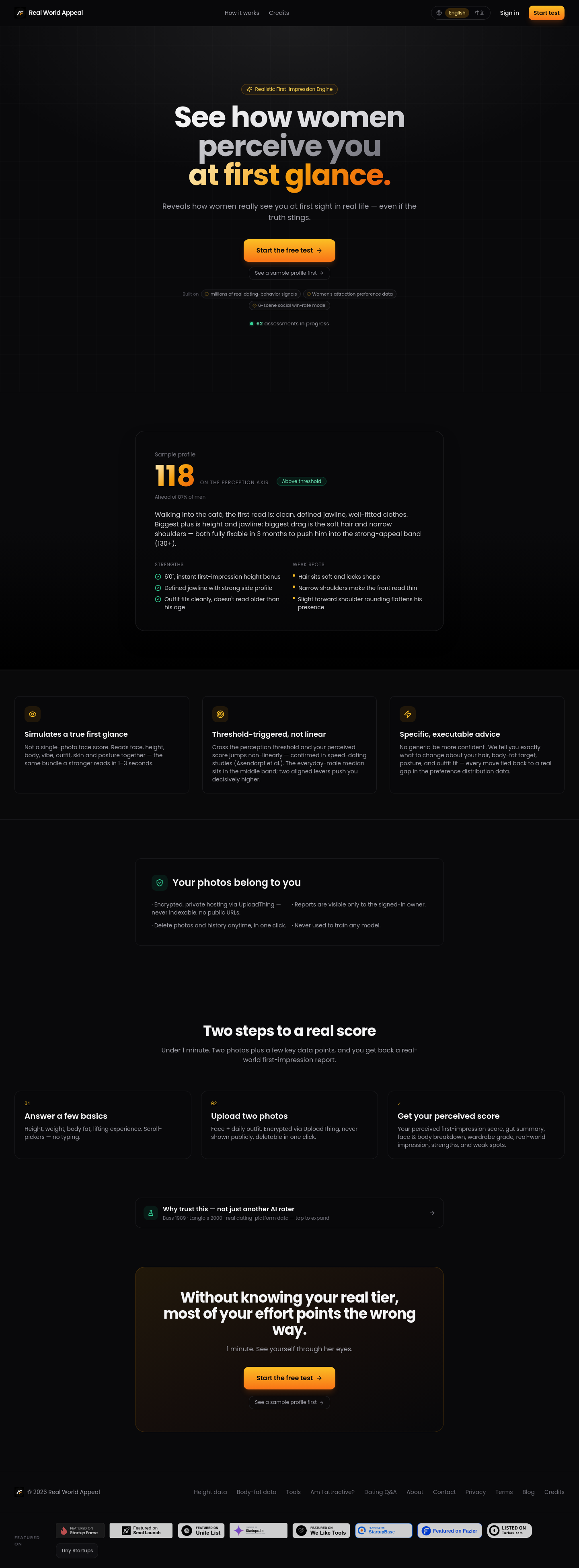 Nav section of realworldappeal.com