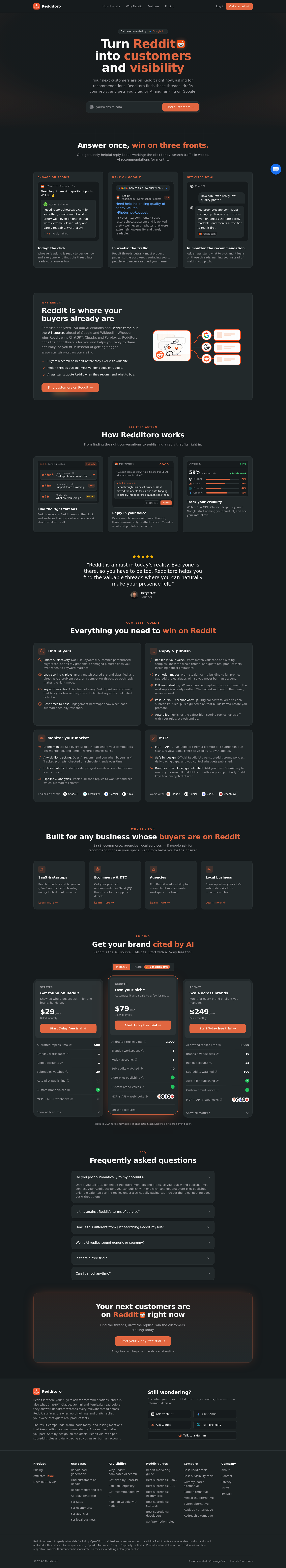 Nav section of redditoro.com