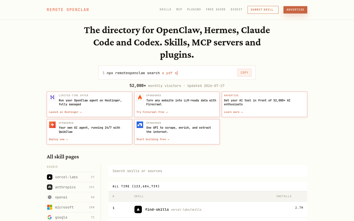 Above-the-fold capture of remoteopenclaw.com