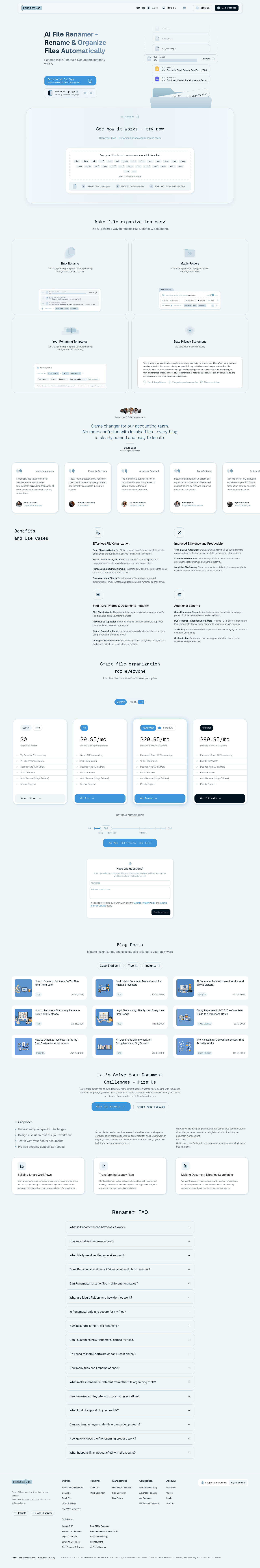 Nav section of renamer.ai