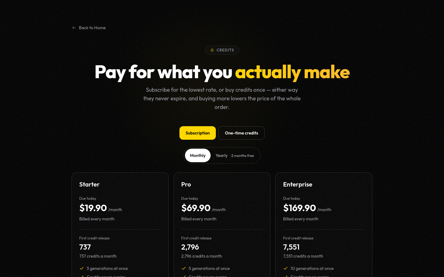 Pricing
