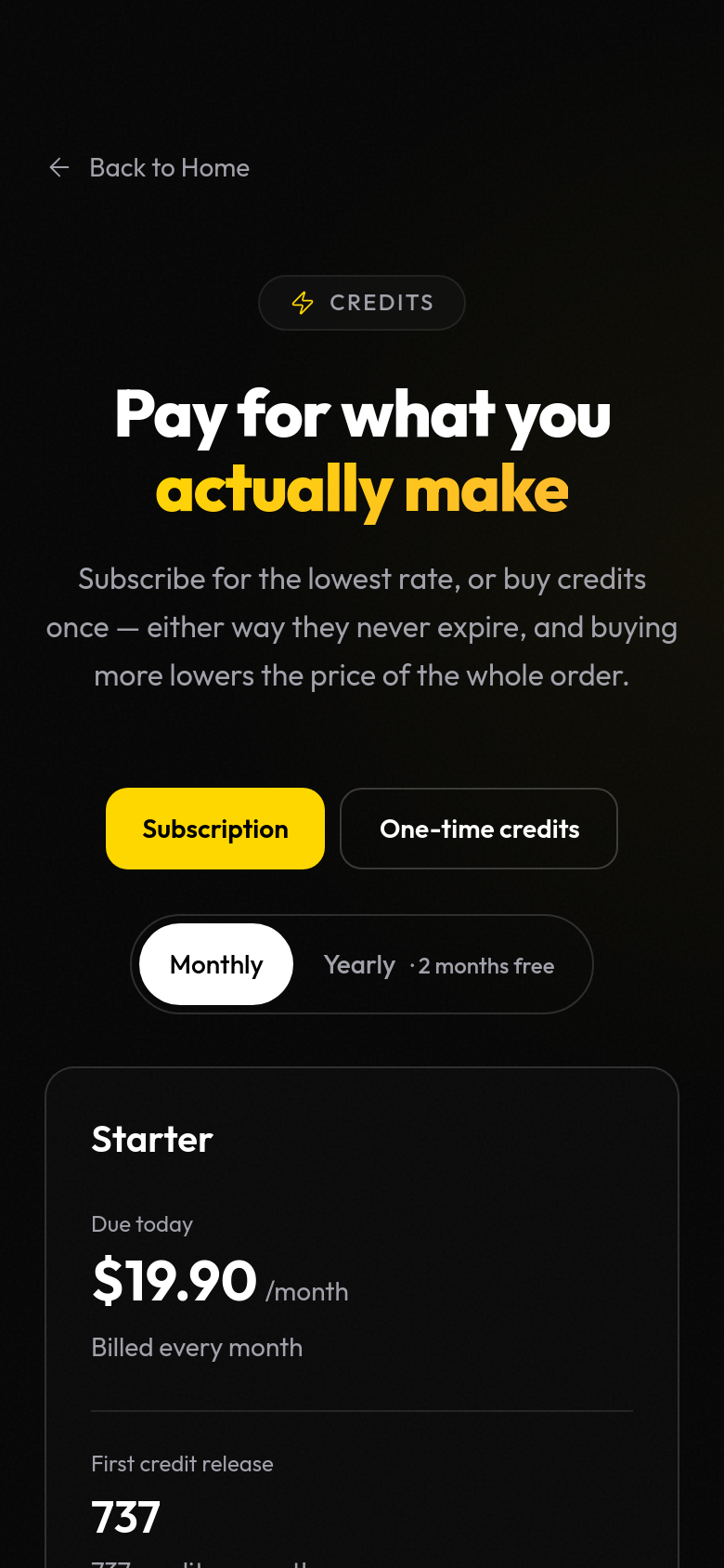 Pricing