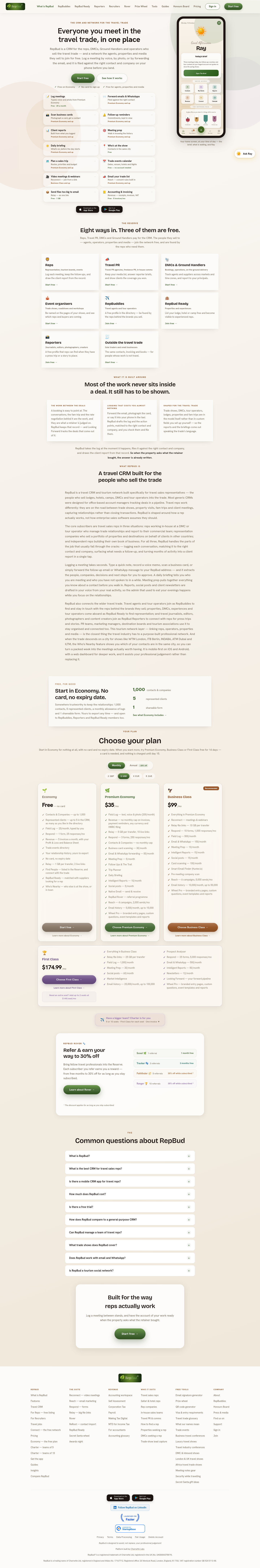 Nav section of repbud.app