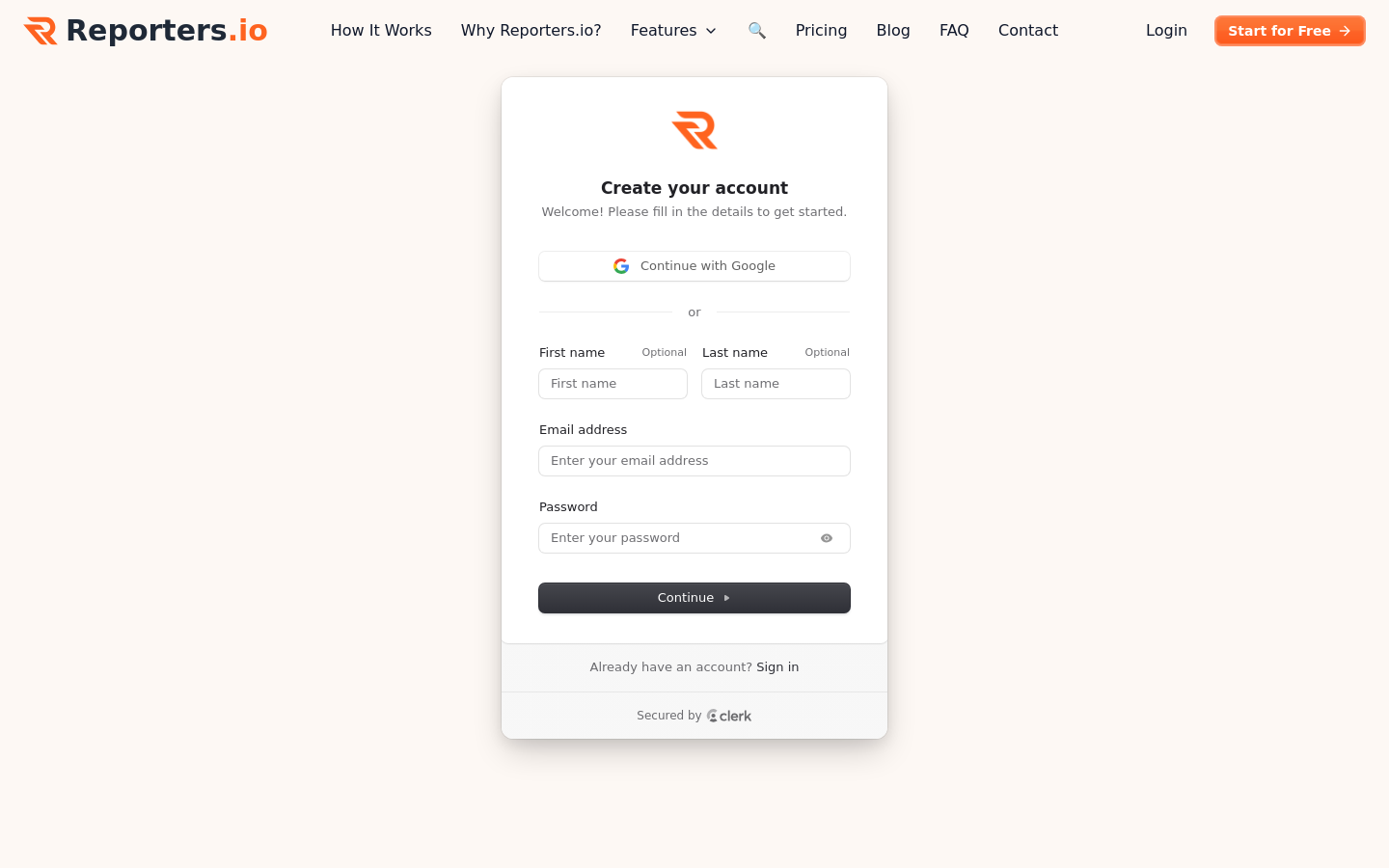 Signup