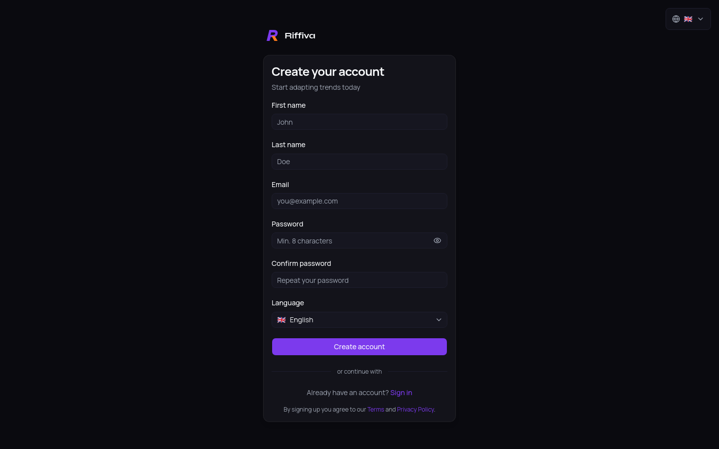 Signup