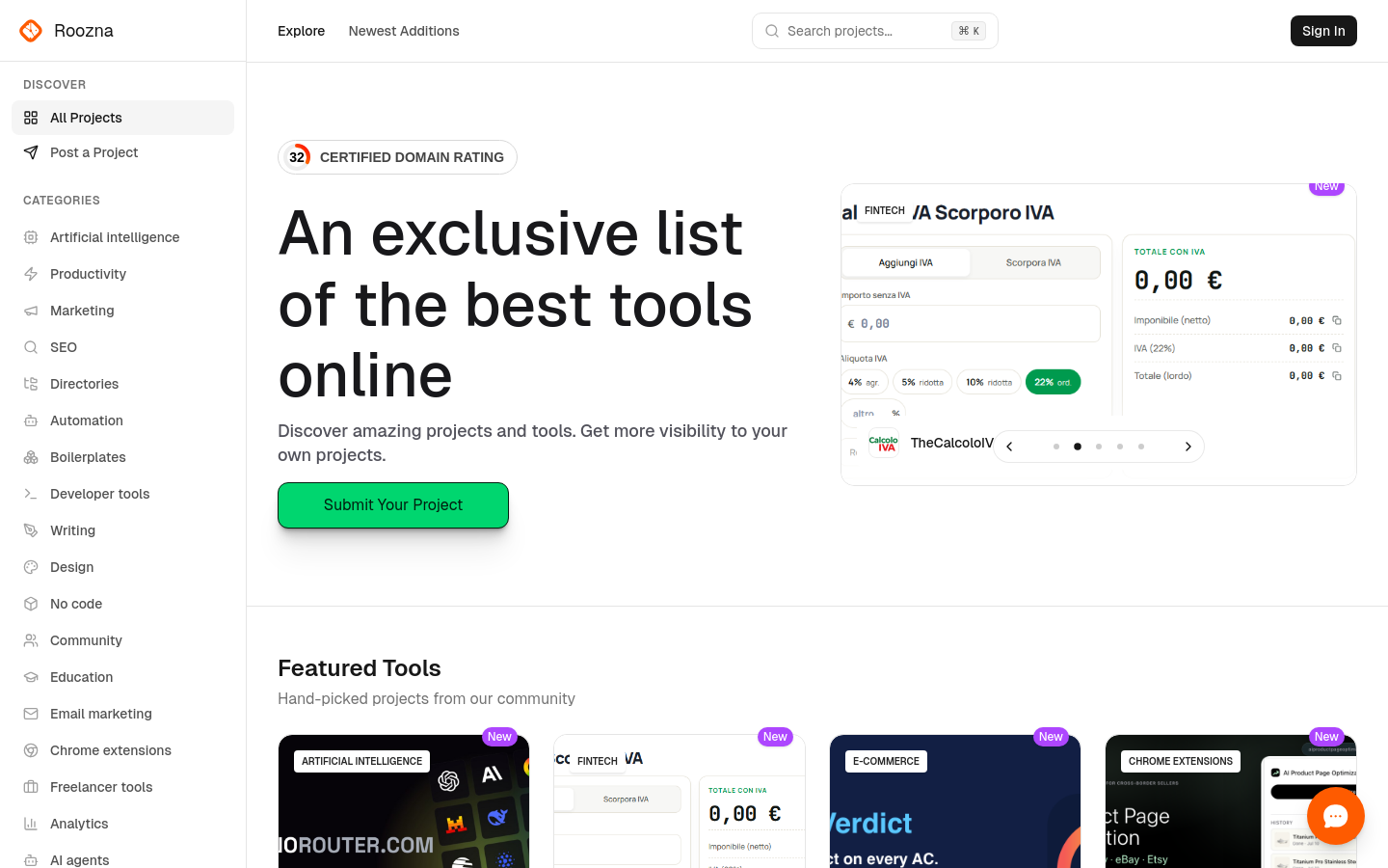 Captured Homepage / Lander