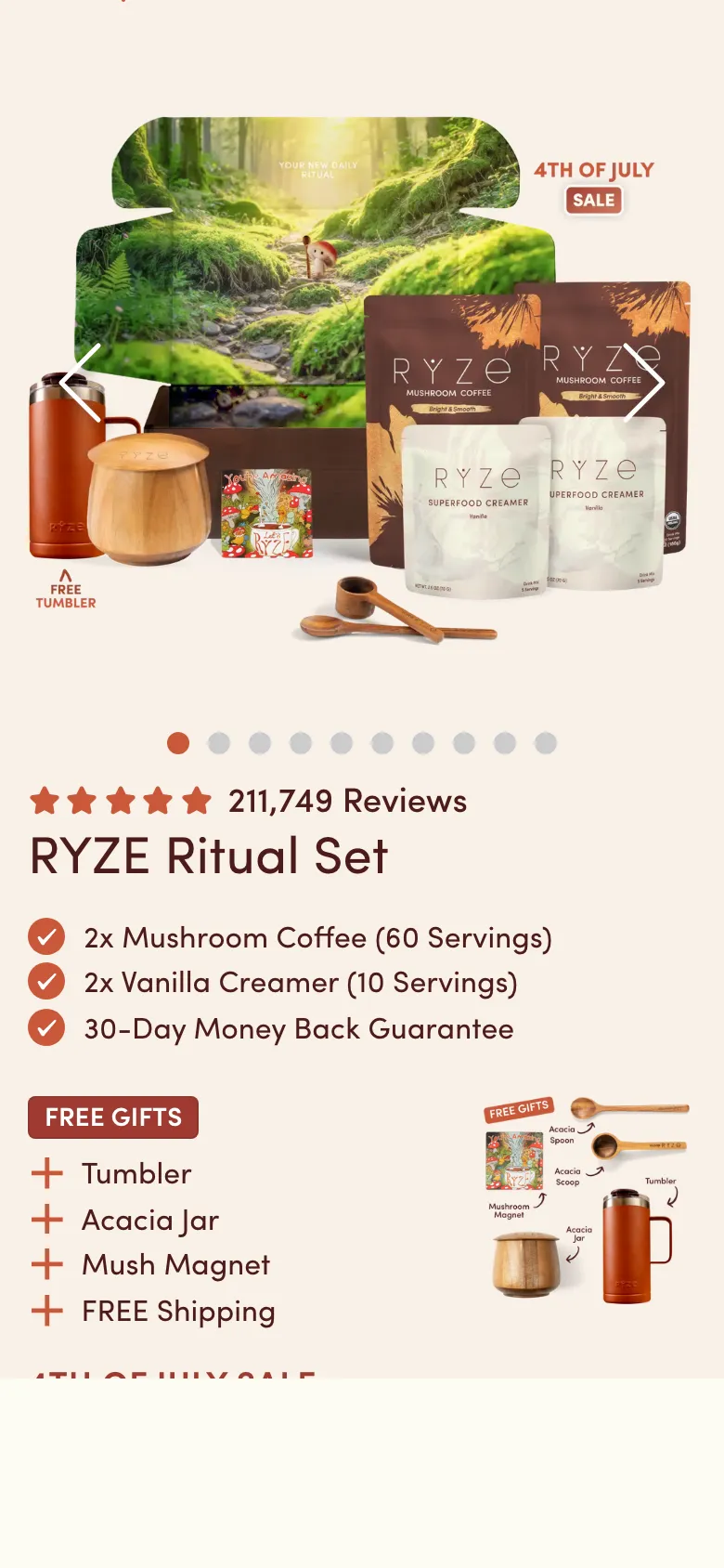 Product page (Mushroom Coffee)