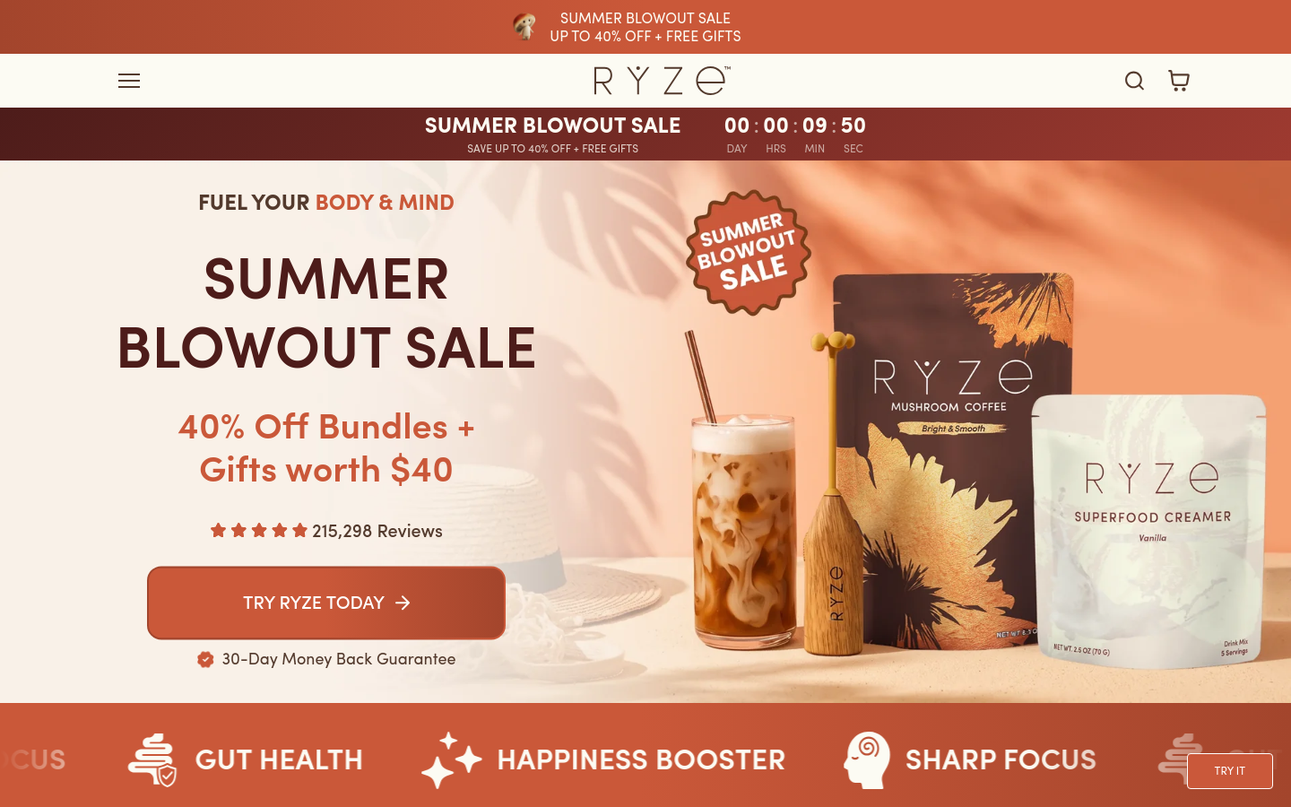 ryzesuperfoods.com home page